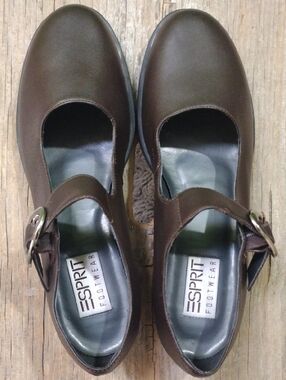 Esprit Dark Brown Mary Jane Loafers with Buckle